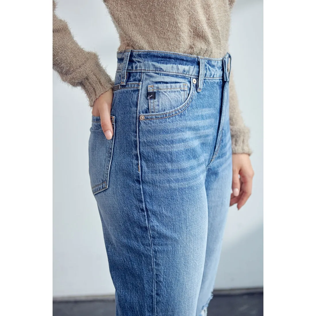 Kancan Distressed Mom Jeans