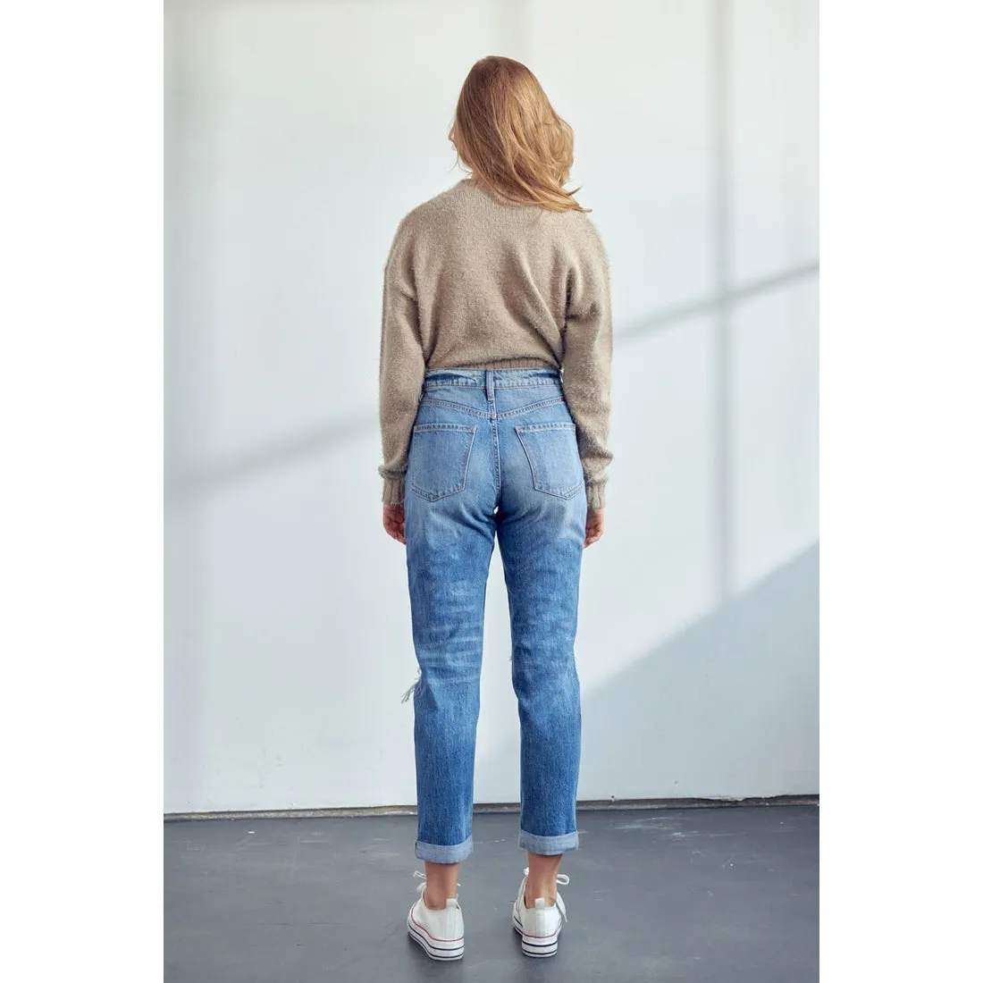 Kancan Distressed Mom Jeans