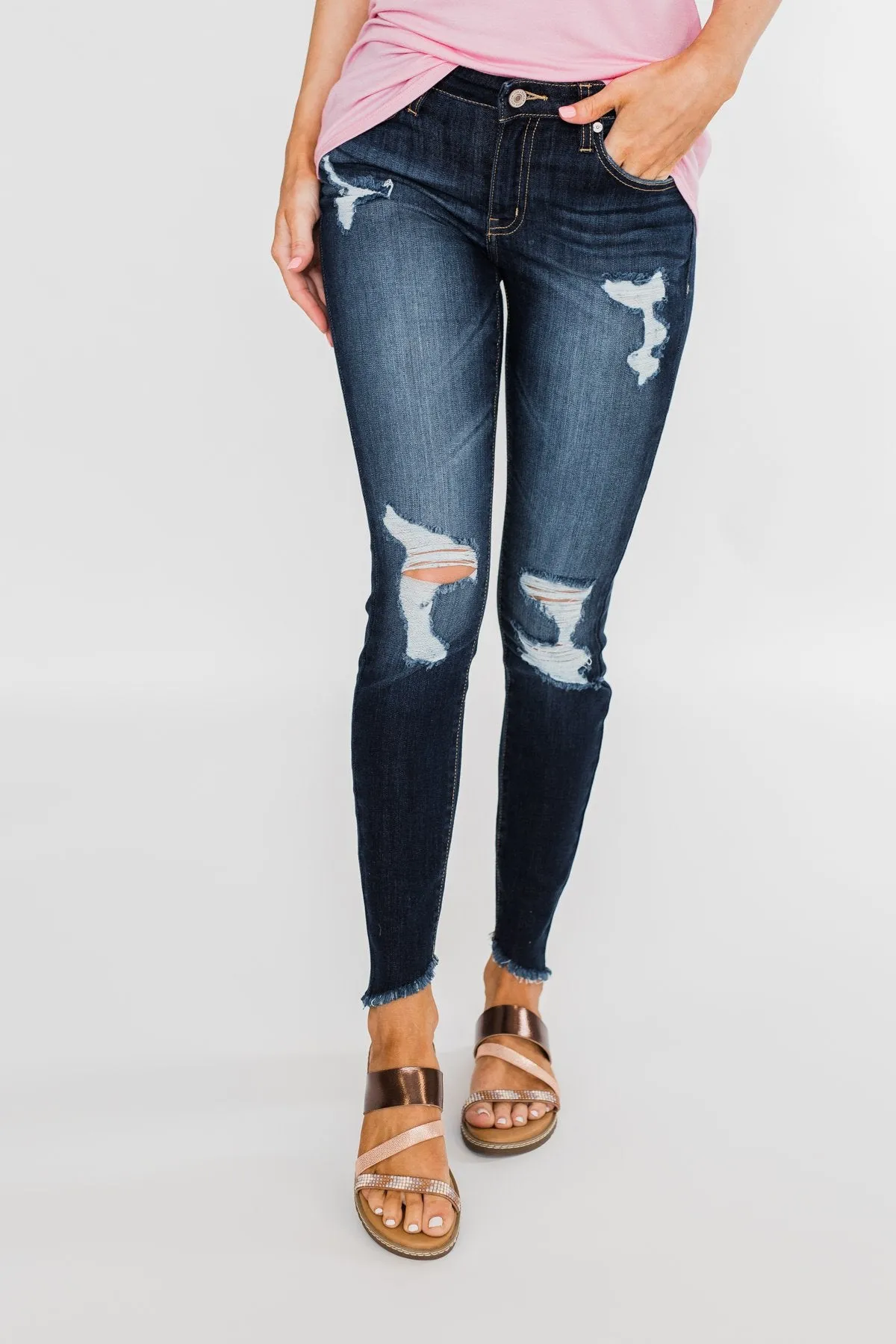 KanCan Distressed Skinny Jeans- Susie Wash