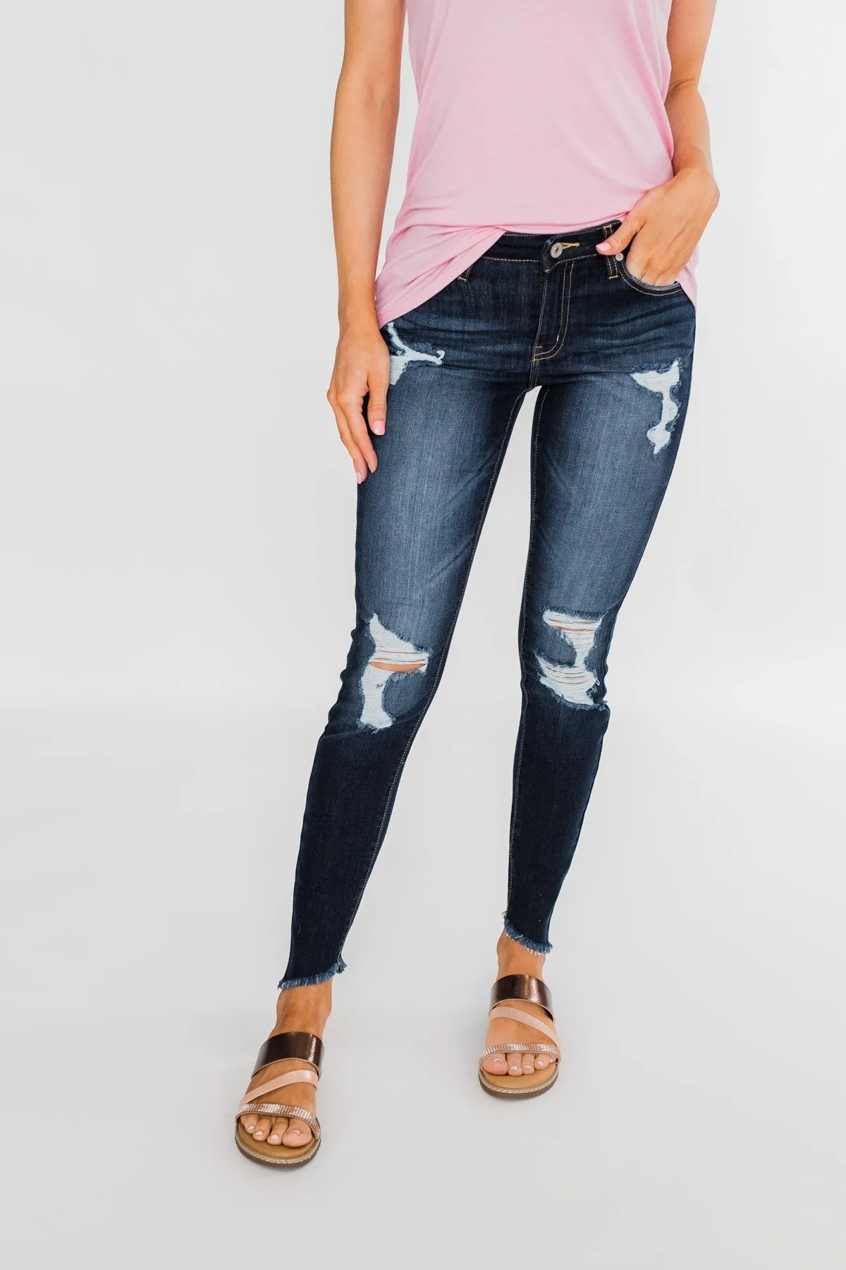 KanCan Distressed Skinny Jeans- Susie Wash