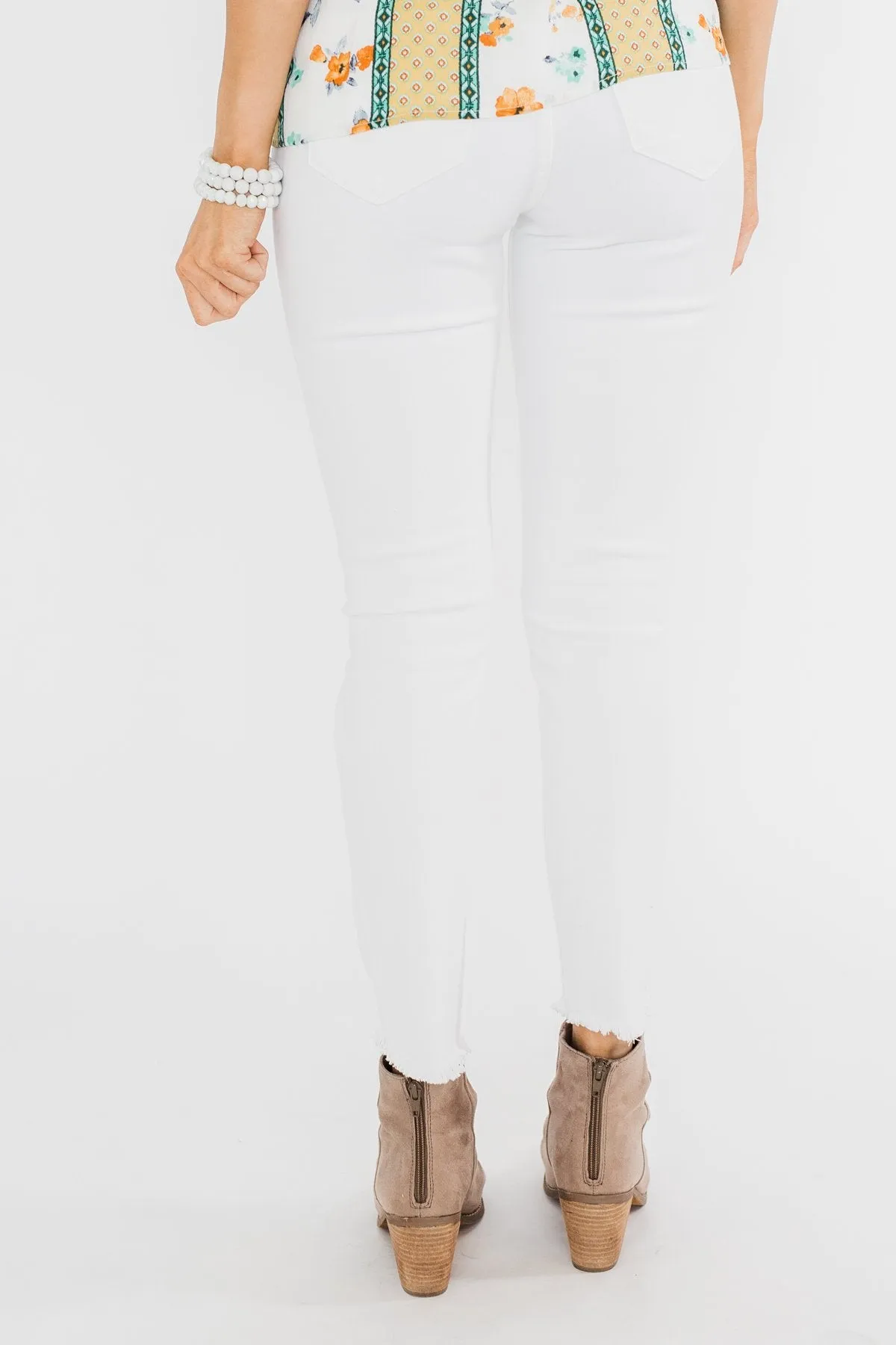 KanCan Raw Hem Distressed Jeans- Carly Wash