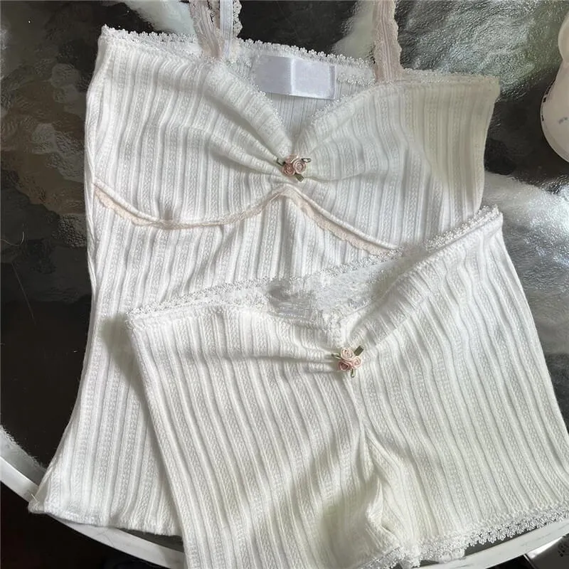 Lace 2 Pcs Women's Pajama Lingerie Set