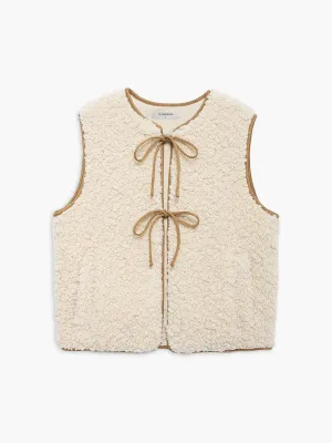 Lace Up Fleece Vest