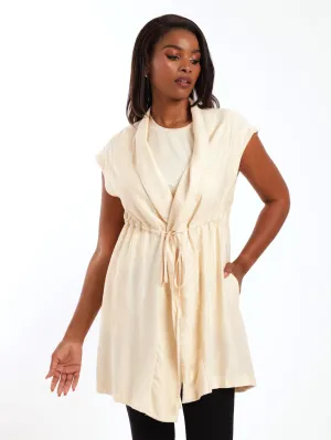 Ladies Sleeveless Lightweight Gilet Jacket - Stone