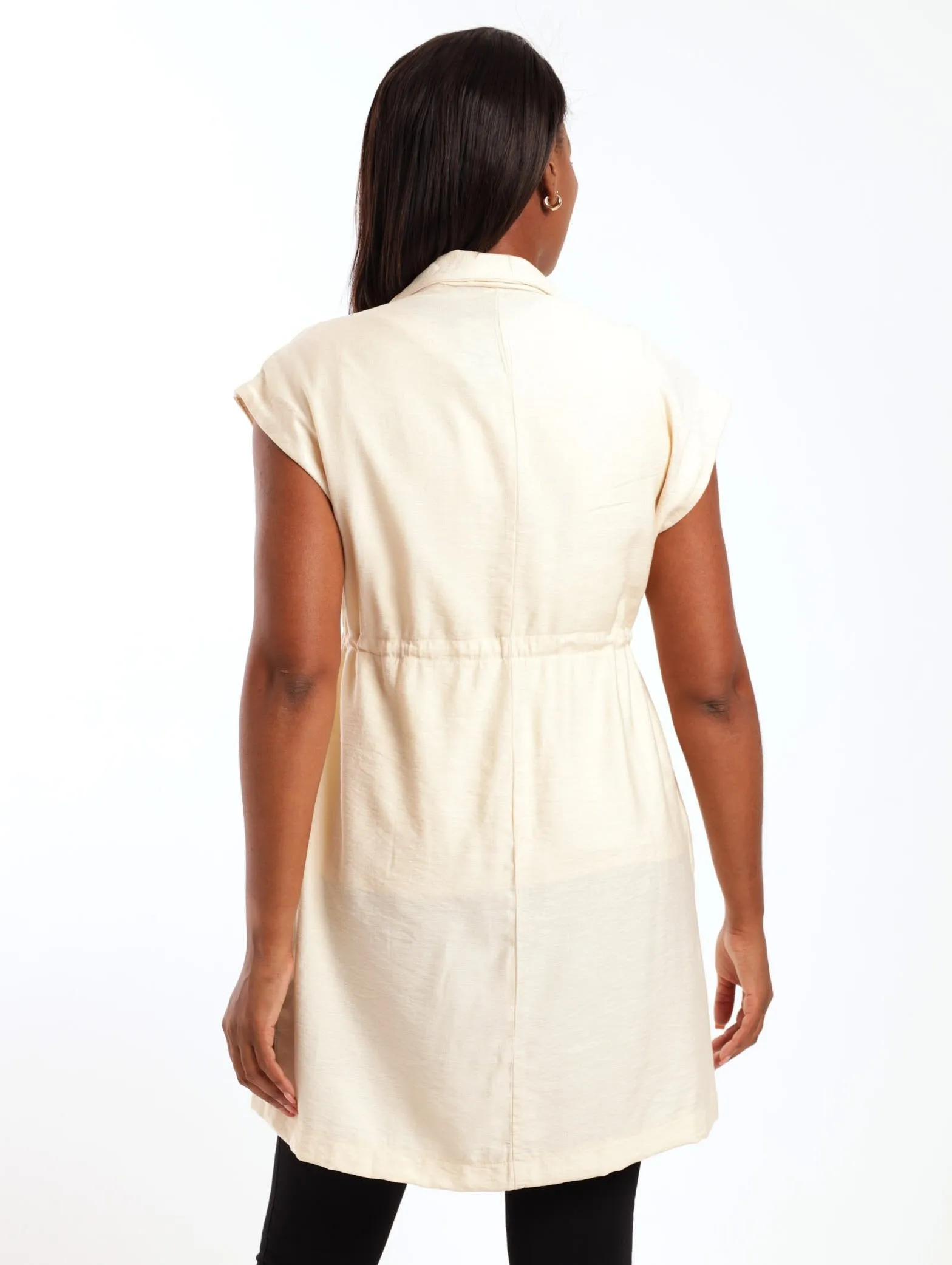 Ladies Sleeveless Lightweight Gilet Jacket - Stone