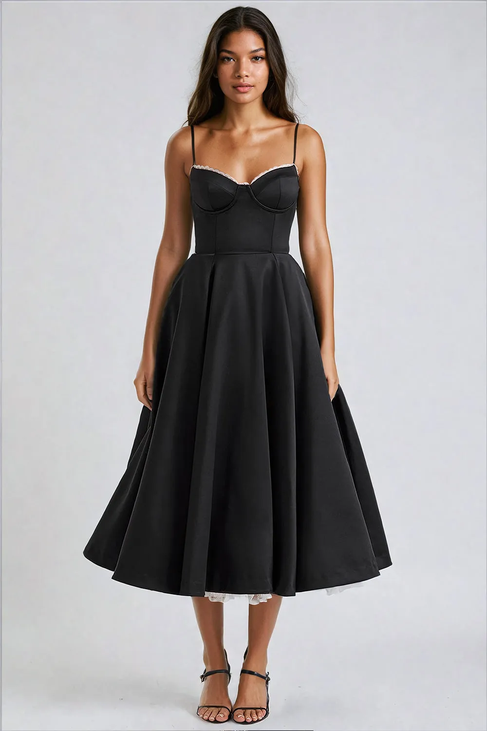 LAURA - FITTED MIDI DRESS WITH SWEET NECKLINE