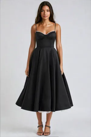 LAURA - FITTED MIDI DRESS WITH SWEET NECKLINE