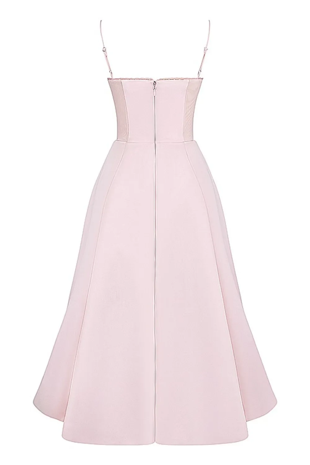 LAURA PINK - FITTED MIDI DRESS WITH SWEET NECKLINE
