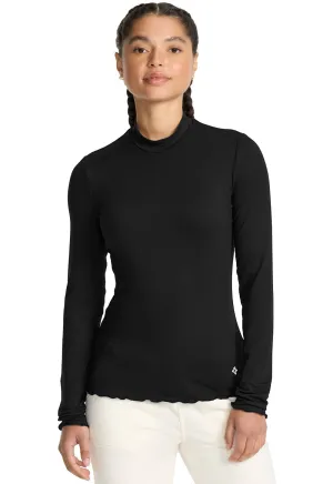 Layers MC708 Lettuce Edge Mock Neck Underscrub Black