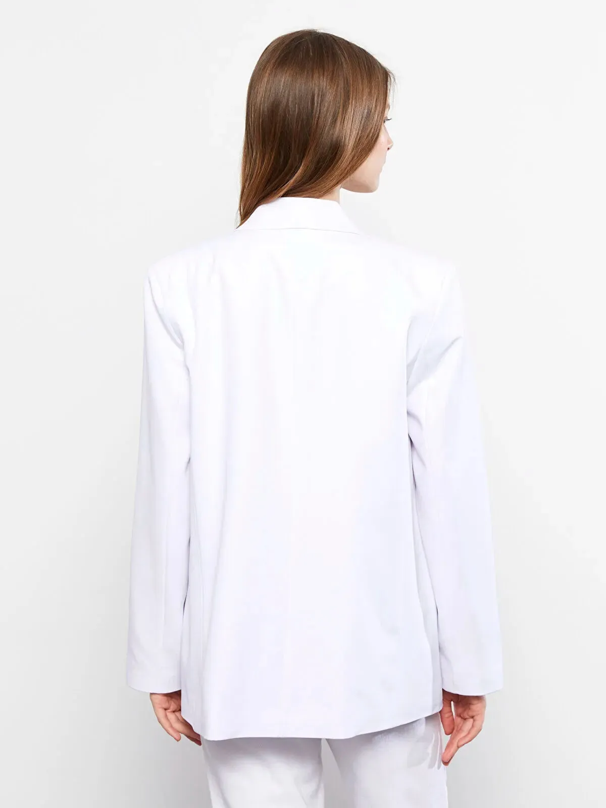 Lcw Casual Front Button Closure Straight Long Sleeve Crepe Women Blazer Jacket
