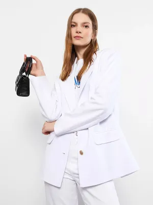 Lcw Casual Front Button Closure Straight Long Sleeve Crepe Women Blazer Jacket