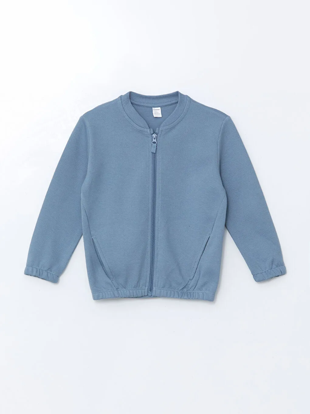 LCW Kids Blue Basic Boy Zippered Sweatshirt