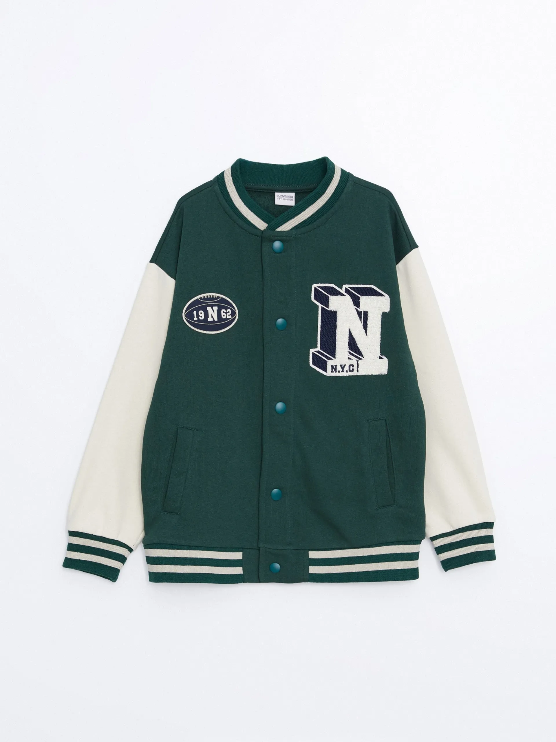 Lcw Kids Green Printed Boys College Jacket