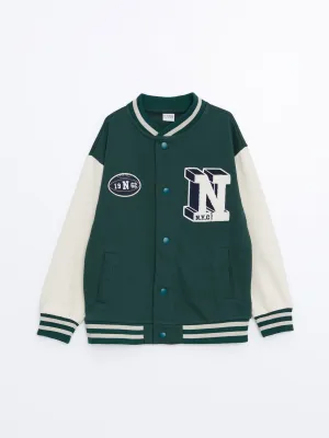 Lcw Kids Green Printed Boys College Jacket