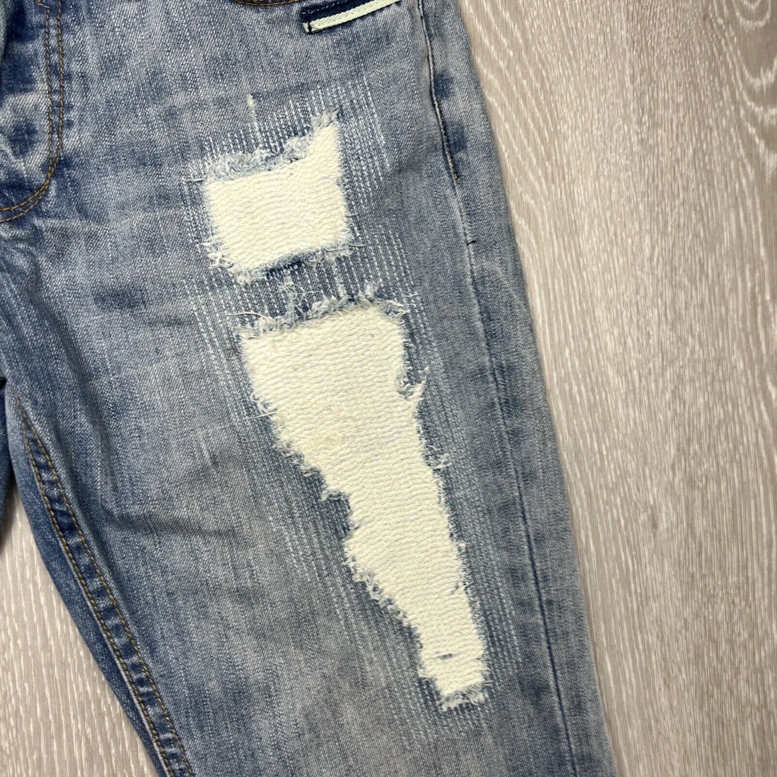 Legend & Souls Mens Red taper Fit Distressed Jeans Size 30 / 34