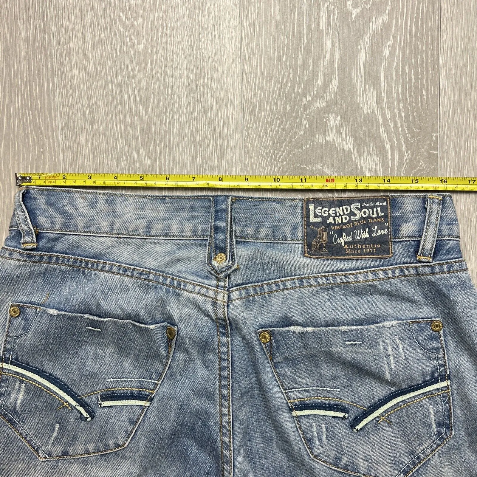 Legend & Souls Mens Red taper Fit Distressed Jeans Size 30 / 34