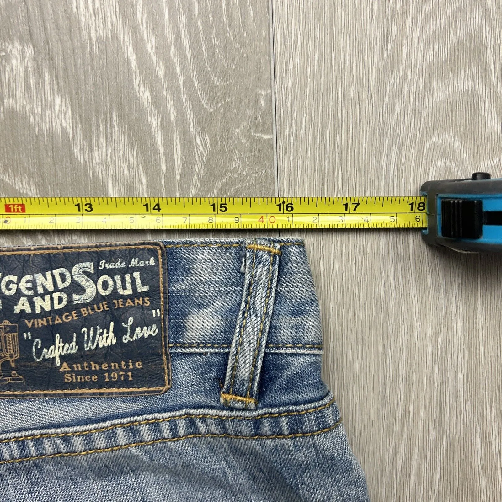 Legend & Souls Mens Red taper Fit Distressed Jeans Size 30 / 34