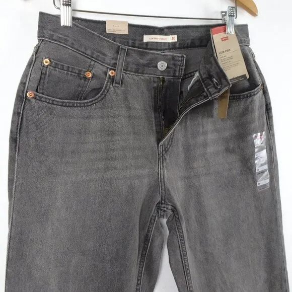 Levi's Relaxed Low Pro Jeans Women's Size 30 Gray Denim Bleach Splatter