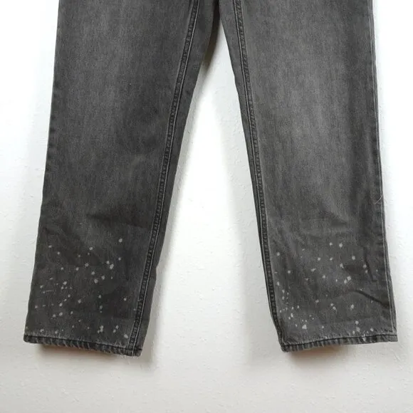 Levi's Relaxed Low Pro Jeans Women's Size 30 Gray Denim Bleach Splatter