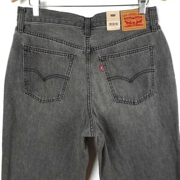 Levi's Relaxed Low Pro Jeans Women's Size 30 Gray Denim Bleach Splatter