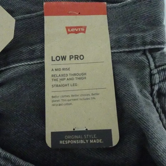 Levi's Relaxed Low Pro Jeans Women's Size 30 Gray Denim Bleach Splatter