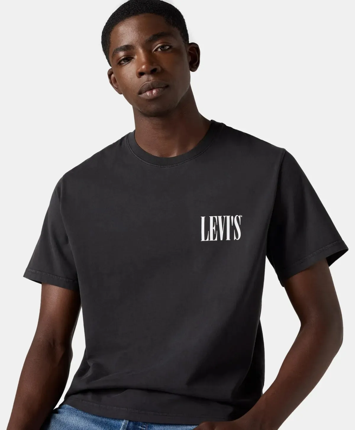 LEVIS SS RELAXED FIT SERIF LOGO MINERAL BLACK