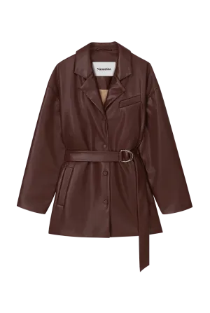 Liban Belted Alt-eather Padded Jacket