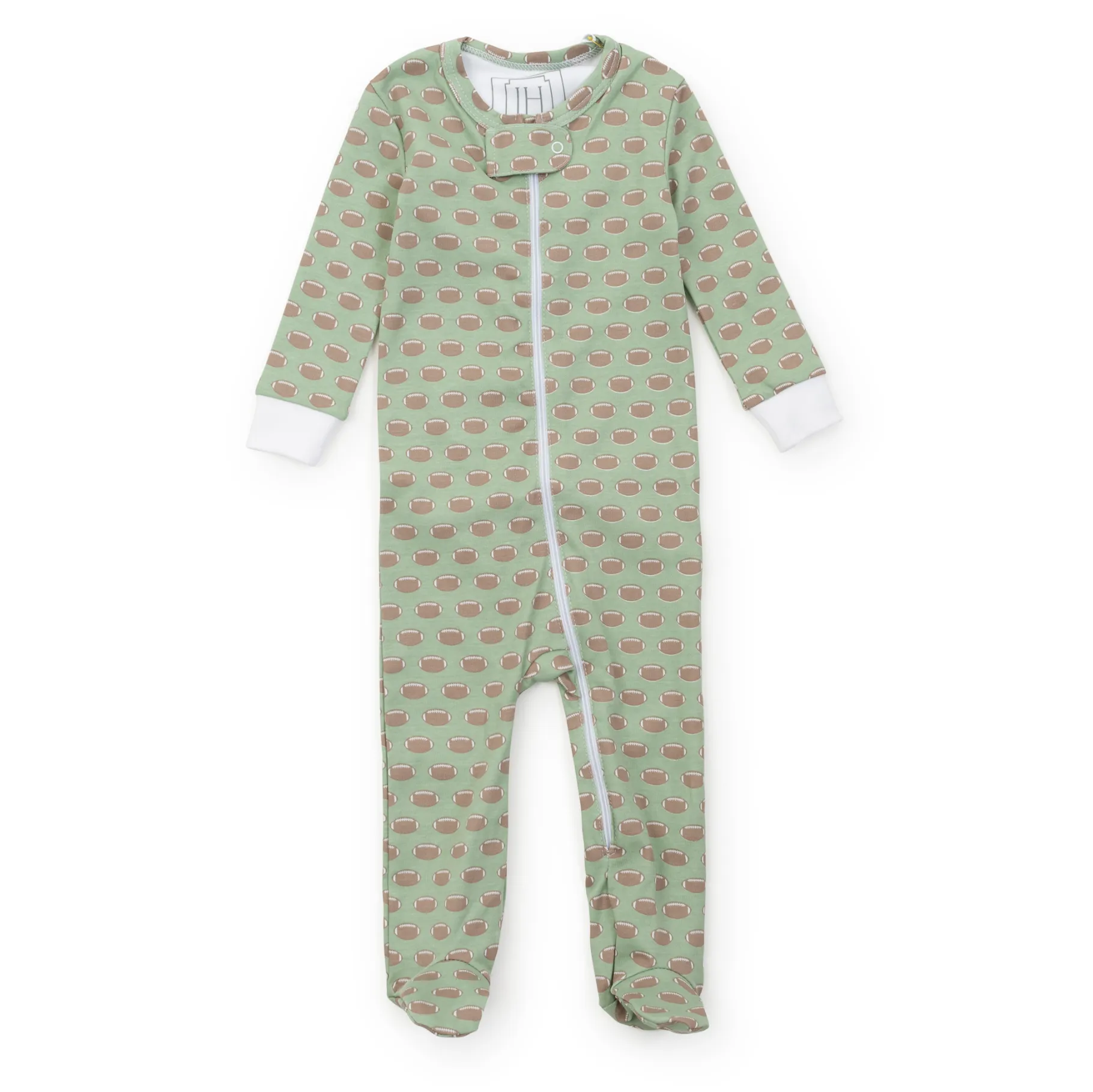 Lila and Hayes Football Zipper Pajamas