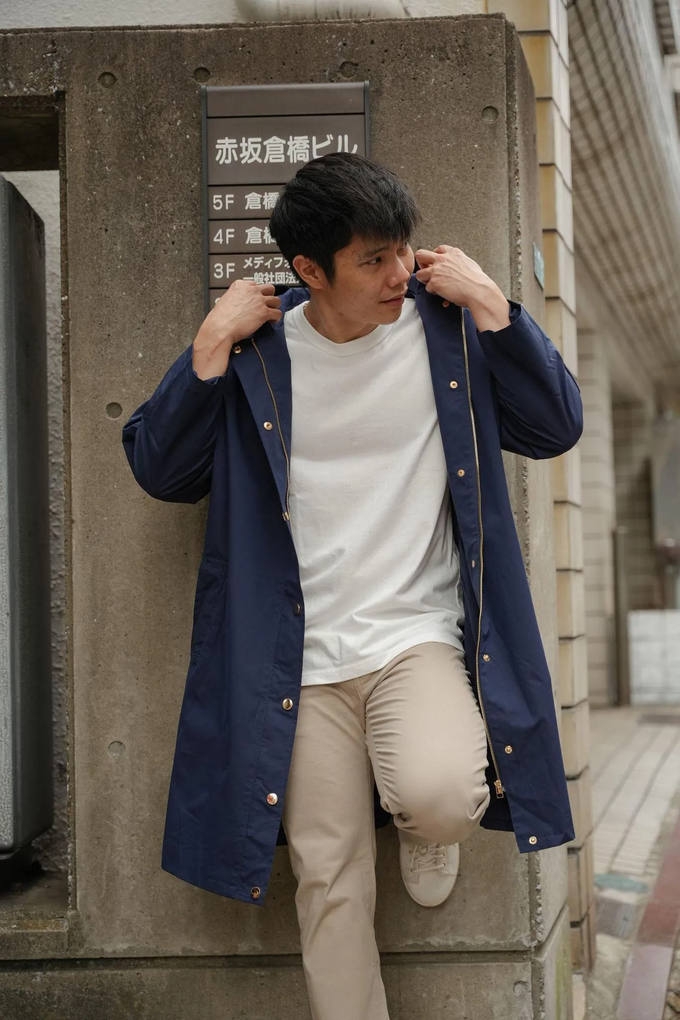 LONG PARKA IN NIGHT BLUE