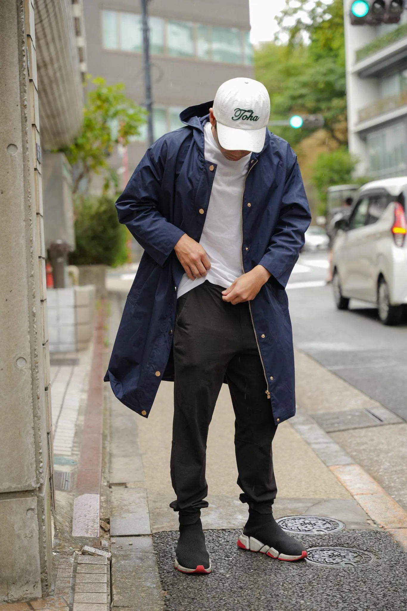 LONG PARKA IN NIGHT BLUE