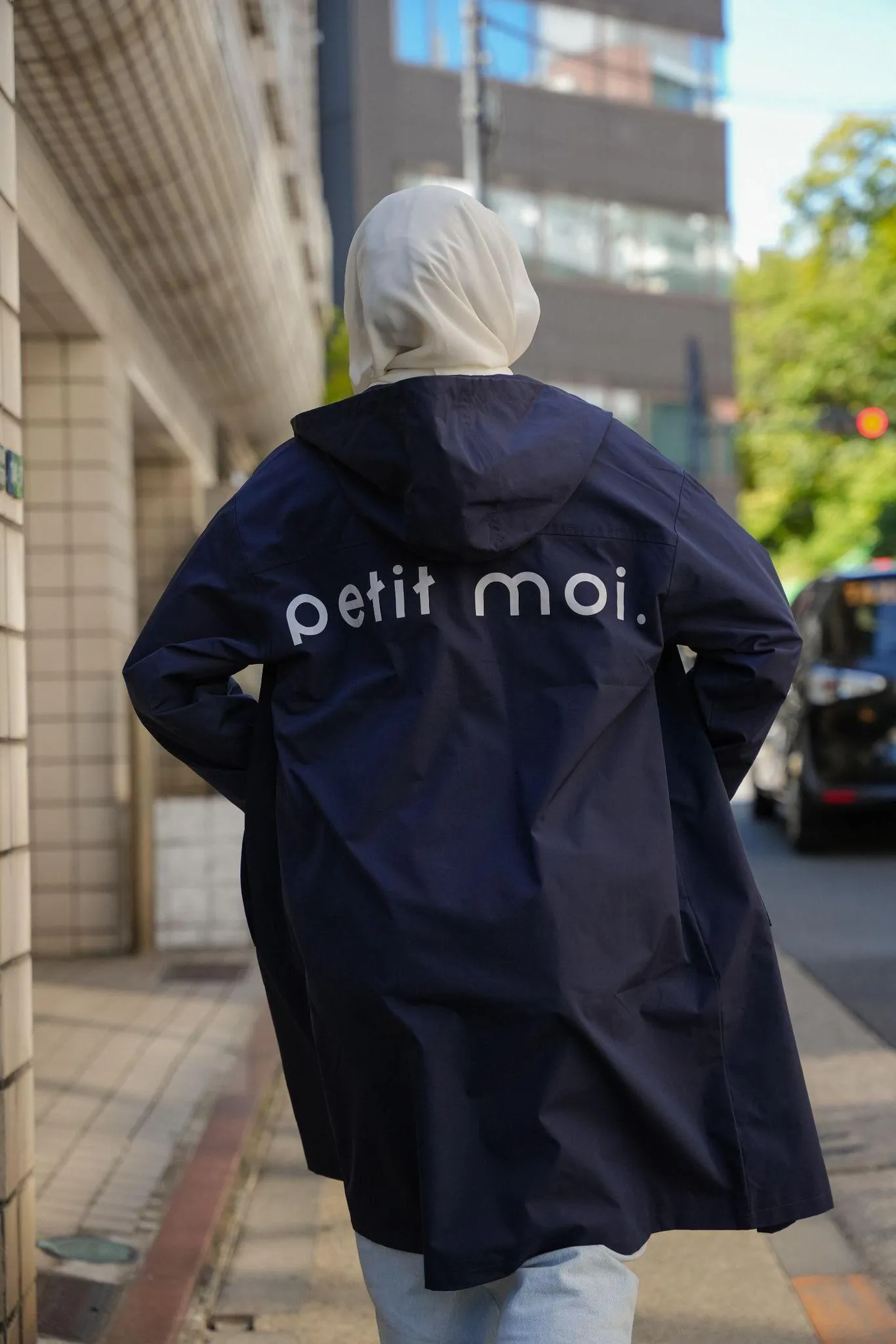 LONG PARKA IN NIGHT BLUE