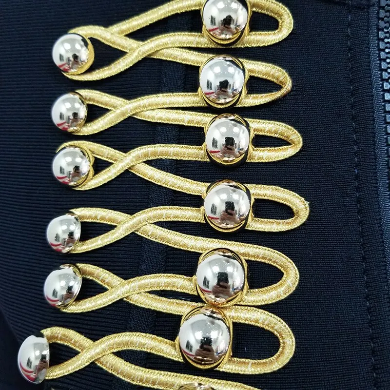 Long-Sleeved Casual Clothing with Ornate Gold Buttons