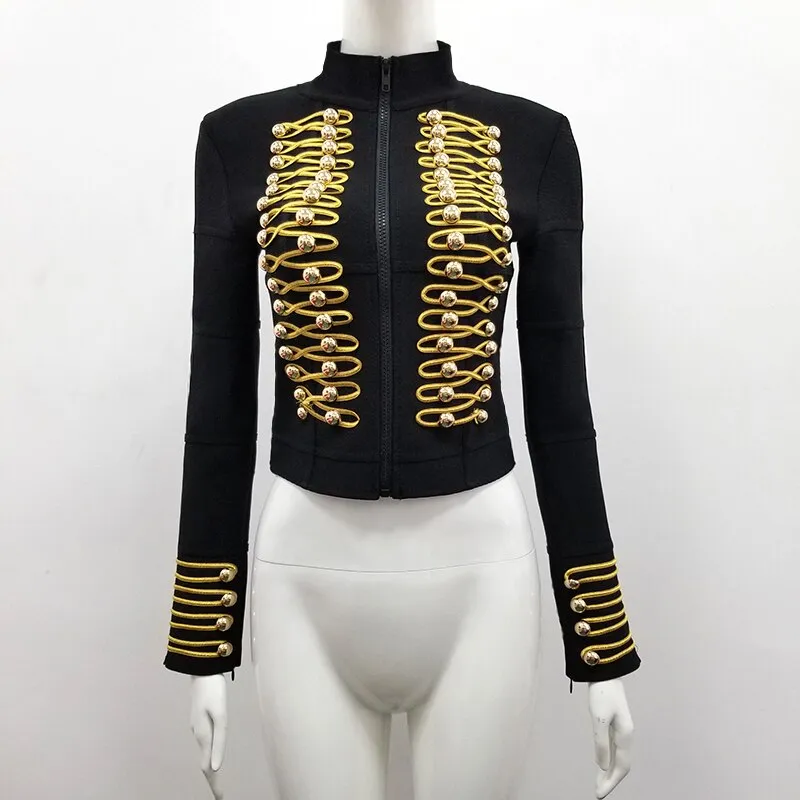Long-Sleeved Casual Clothing with Ornate Gold Buttons