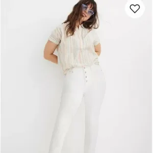 Madewell The Perfect Vintage Crop Jeans Button Fly 37 White NWT