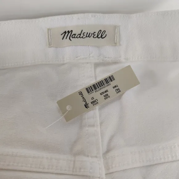 Madewell The Perfect Vintage Crop Jeans Button Fly 37 White NWT