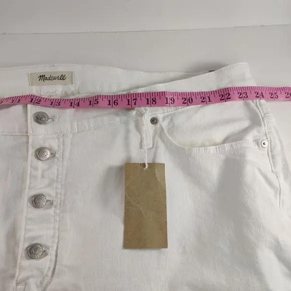 Madewell The Perfect Vintage Crop Jeans Button Fly 37 White NWT
