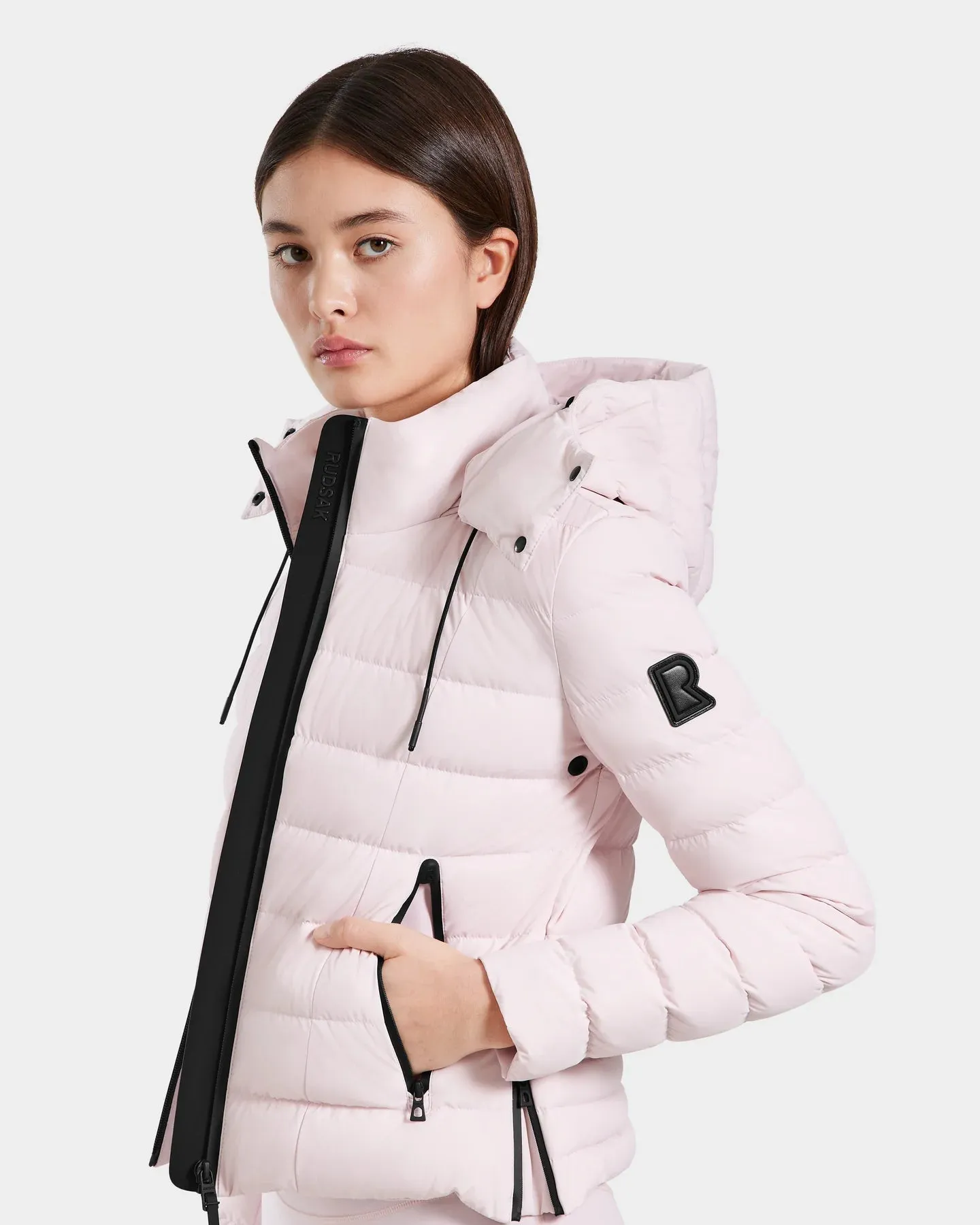 Melissa Removeable Hood Matte Lightweight Down Jacket - Pink