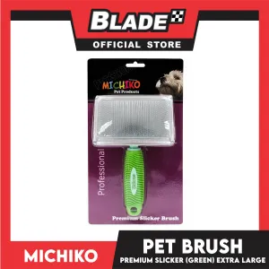 Michiko Premium Slicker Brush Green Color (Extra Large) Pet Brush, Pet Grooming