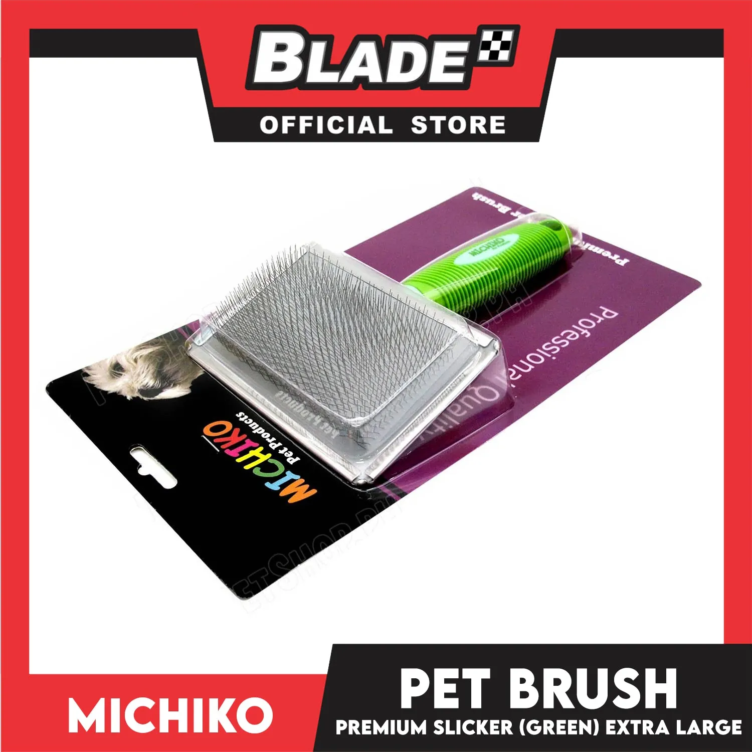 Michiko Premium Slicker Brush Green Color (Extra Large) Pet Brush, Pet Grooming