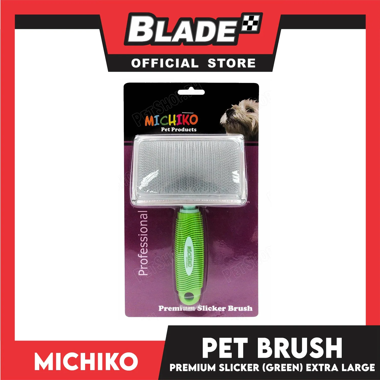 Michiko Premium Slicker Brush Green Color (Extra Large) Pet Brush, Pet Grooming