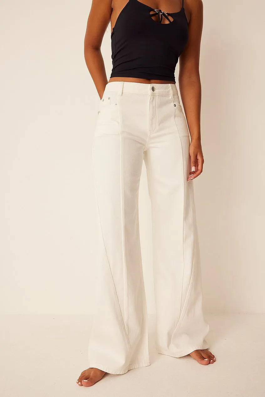 Mid Rise Straight Denim For Womens