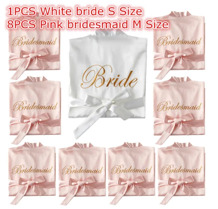 Mix Sale 9/5/3 Pack Wedding Decorations Bride and Bridesmaid Bathrobe Bride To Be Team Bride Bachelorette Party Bridesmaid Gift