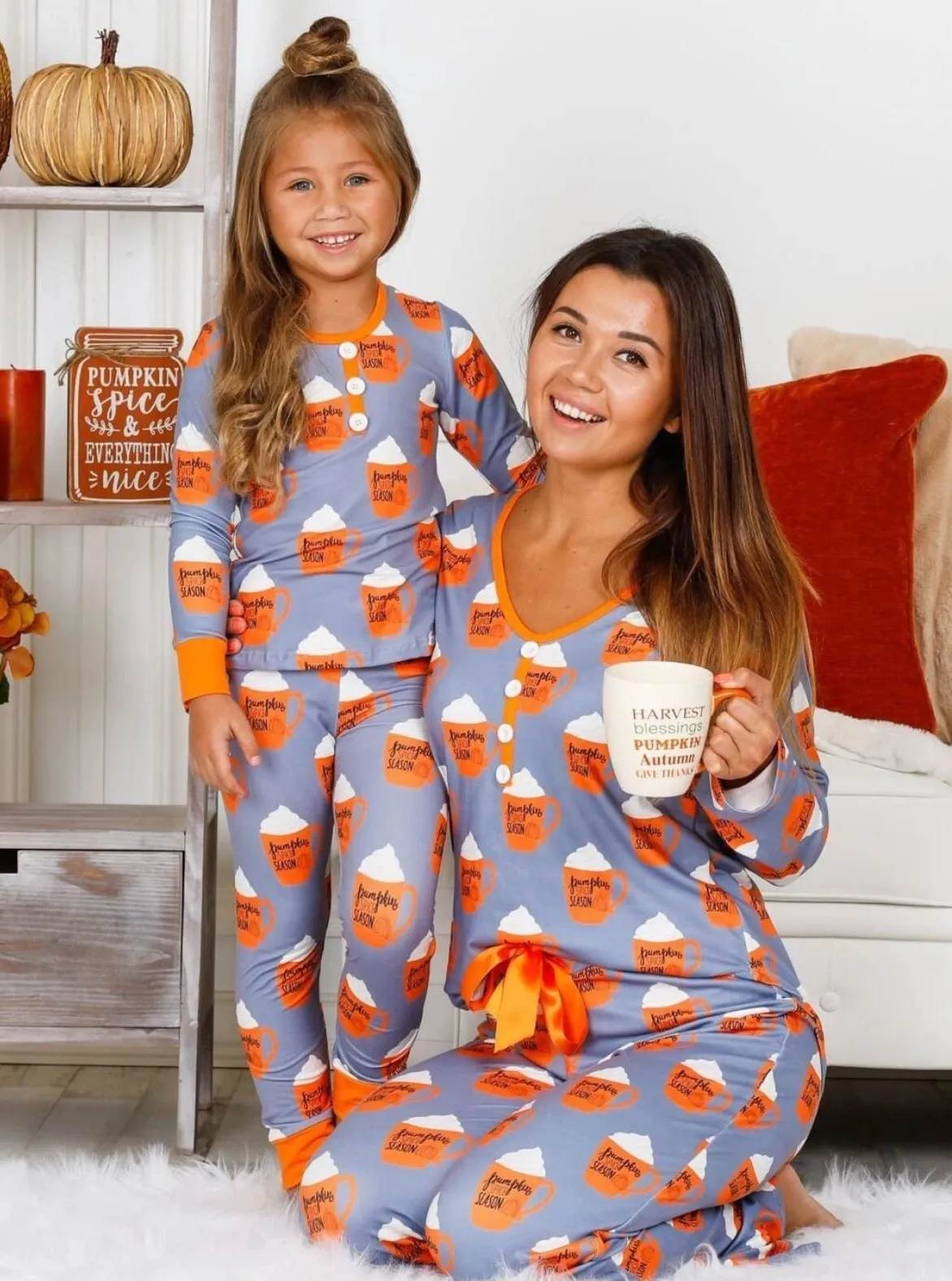 Mommy and Me Pumpkin Spice Season Pajama Set