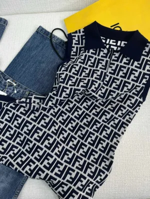 Monogram Knit Polo Tank