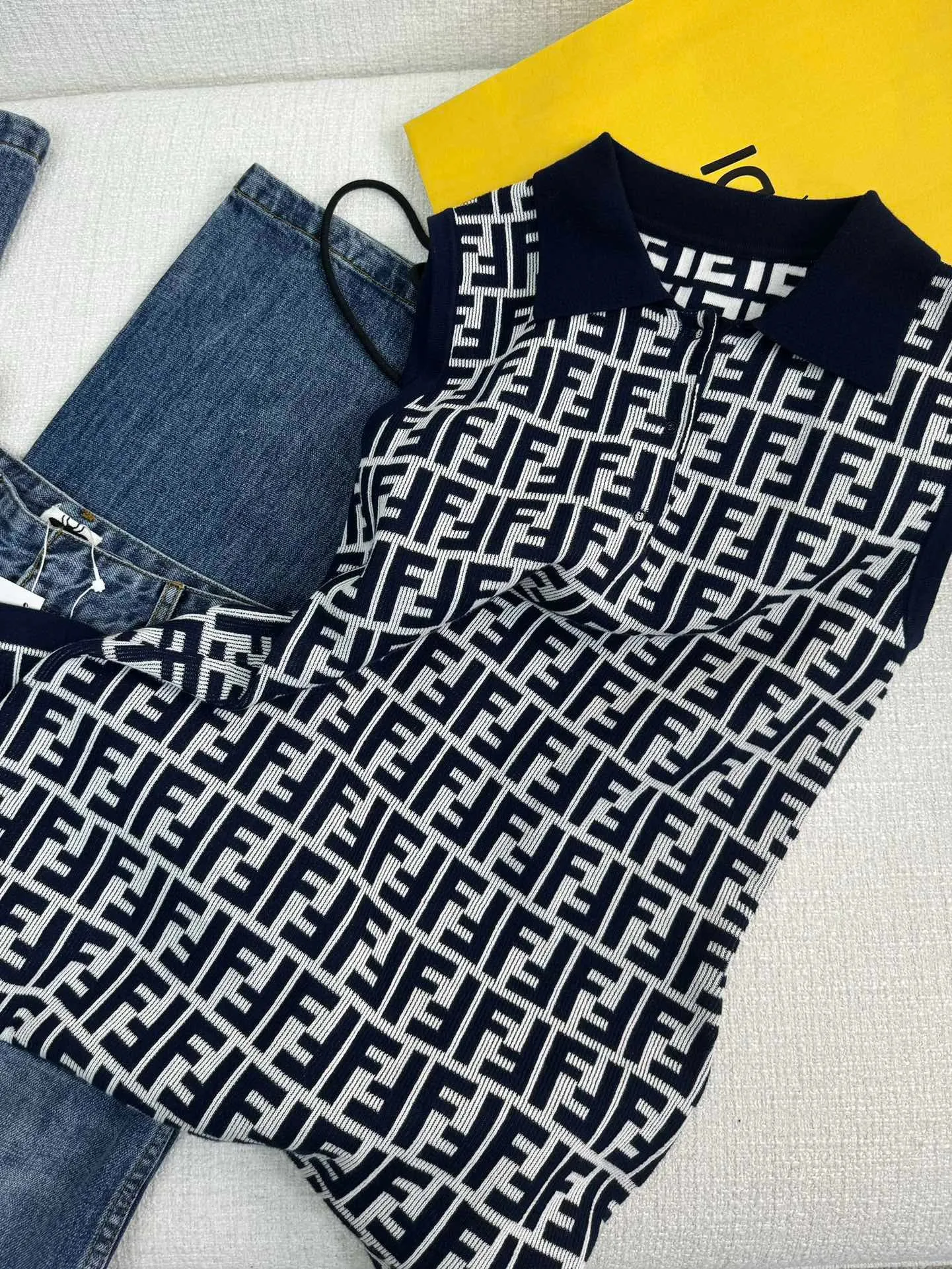 Monogram Knit Polo Tank