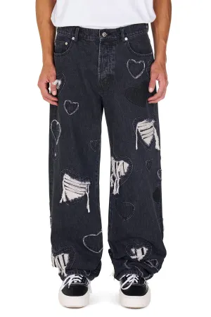 NAHMIAS | HEART PATCHWORK JEANS