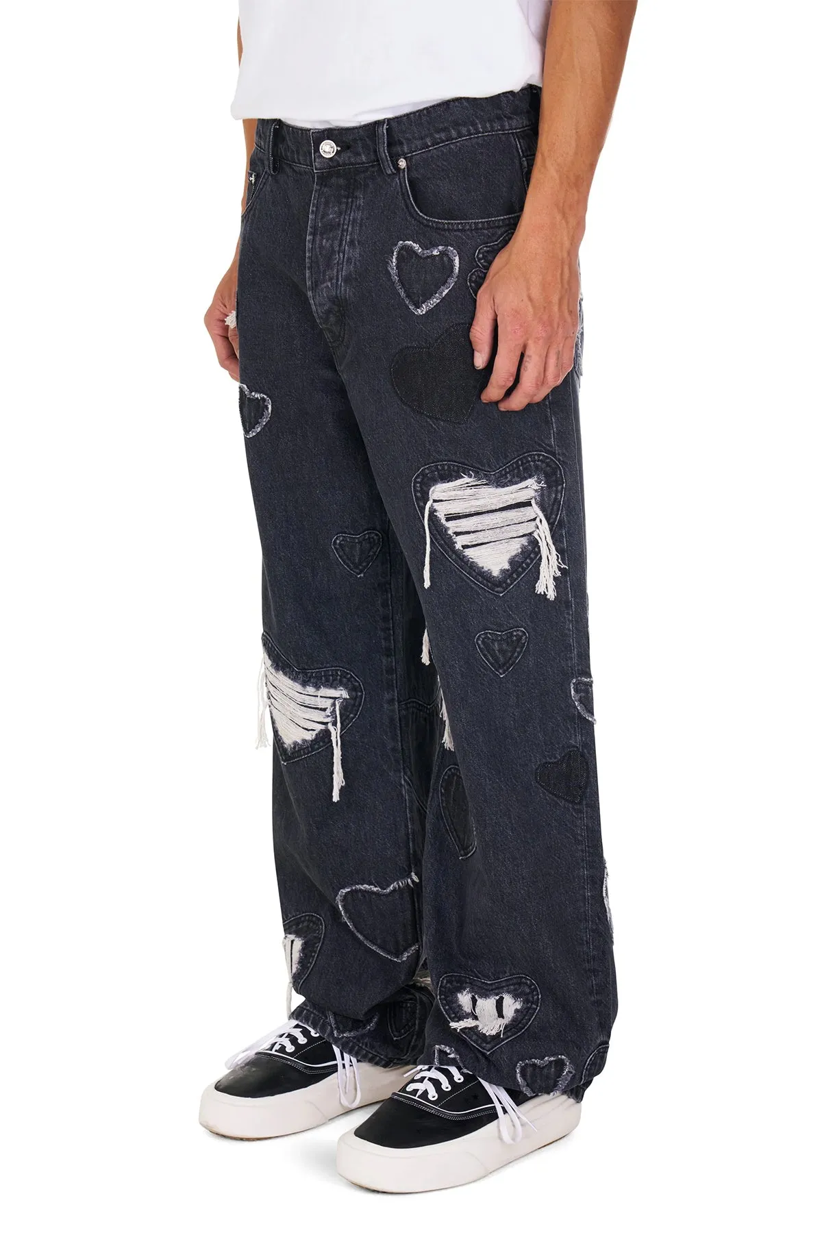 NAHMIAS | HEART PATCHWORK JEANS