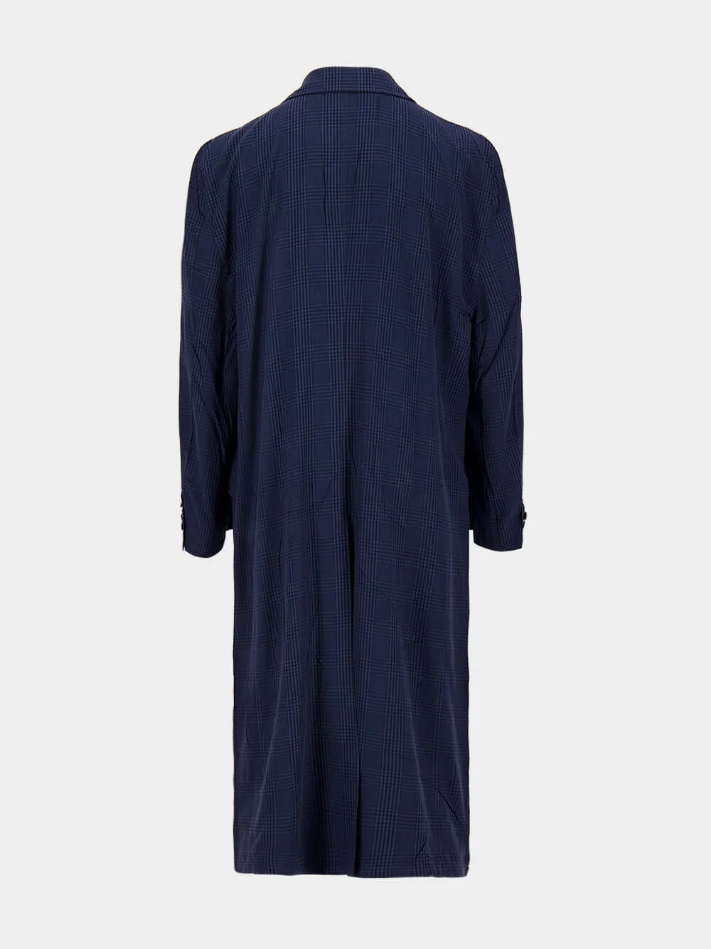 Navy Blue Fluid Double-Breasted Coat