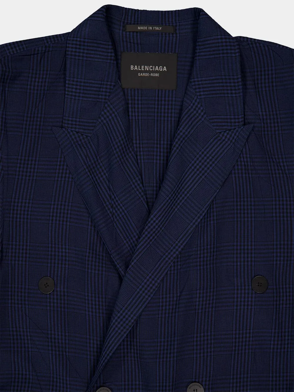 Navy Blue Fluid Double-Breasted Coat