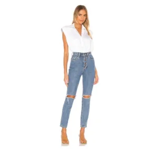 NWT WEWOREWHAT X REVOLVE The Danielle High Rise Vintage Straight Jeans